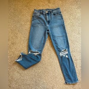 American Eagle-stretch ripped curvy mom jeans